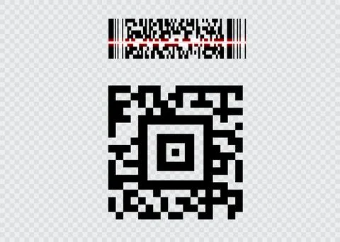 Barcode isolated on transparent background. Vector icon. Illustrazione stock