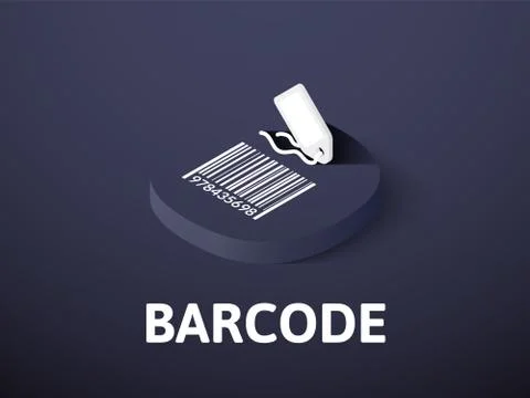 Barcode isometric icon, isolated on color background Stock-Illustration