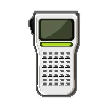 Barcode label printer pixel art vector illustration Stock Illustration
