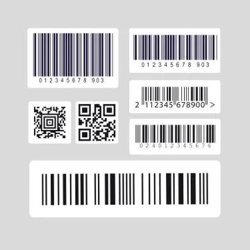 Barcode label set sticker Stock Illustration