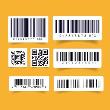 Barcode label set sticker Stock Illustration