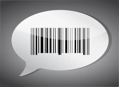 Barcode label speech bubble illustration design over a dark background Stock Illustration