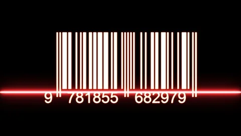 Barcode With Laser Ray Passing Over Stock Footage 98744119