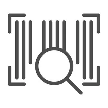 Barcode line icon. Barcode with lens vector illustration isolated on white. Code 库存插图