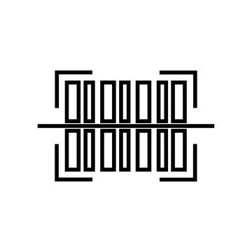 Barcode Lineal Icon Symbol Vector. Black Outline Barcode Icon Illustrazione stock