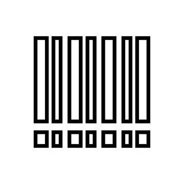 Barcode Lineal Icon Symbol Vector. Black Outline Barcode Icon Illustrazione stock