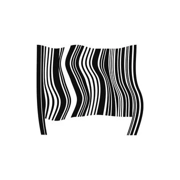 Barcode lines forming a waving flag design イラスト素材
