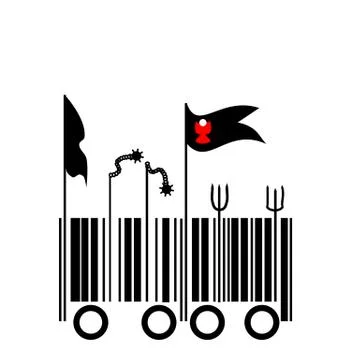 Barcode - Peasant revolt  Stock Illustration