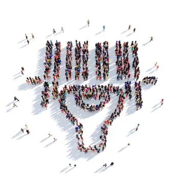 Barcode people 3D rendering Stock Illustration