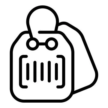 Barcode price icon outline vector. Label tag Illustrazione stock