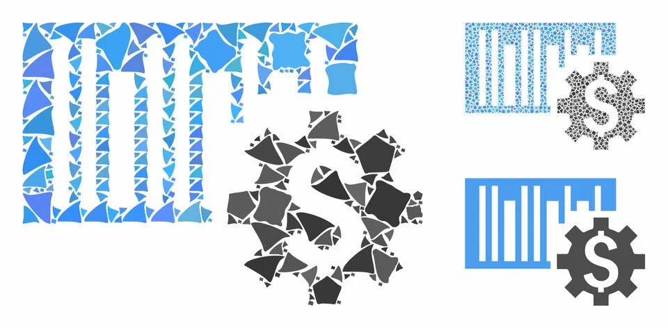 Barcode price setup Composition Icon of Ragged Items Illustrazione stock