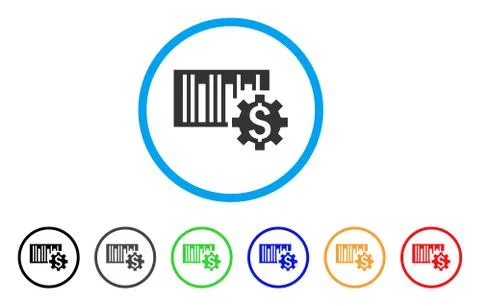 Barcode Price Setup Rounded Icon Stock Illustration