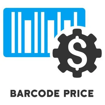 Barcode Price Setup Vector Icon With Caption Illustration