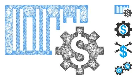 Barcode Price Setup Web Vector Mesh Illustration Stock Illustration