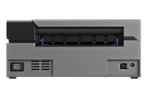 Barcode printer, back view 스톡 일러스트