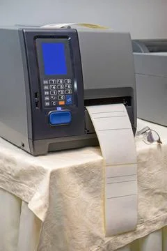 Barcode Printer Barcode Label Printer Equipment for Distribution Warehouse... Stock-Fotos