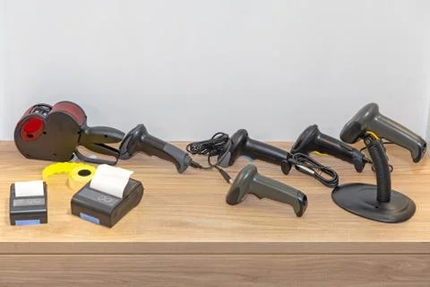 Barcode Printer Scanners Stock-Fotos