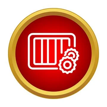 Barcode processing with gear settings icon concept Stockillustratie