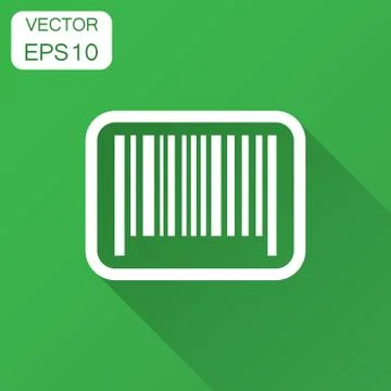 Barcode product distribution icon. Vector illustration with long shadow. Busi 스톡 일러스트