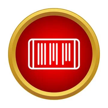 Barcode product scanning and identification red icon Illustrazione stock