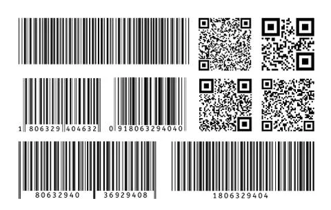 Barcode. QR code template. Scan striped code for digital identification. Vector Stock-Illustration