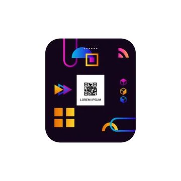 Barcode qr label with abstract design Stock-Illustration