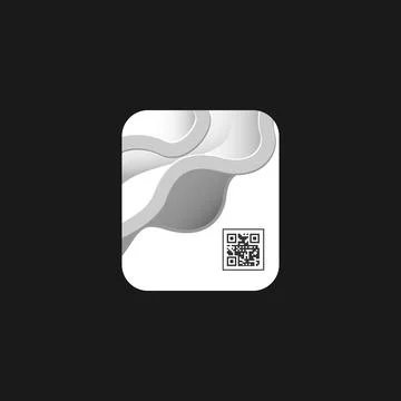 Barcode qr label with abstract white texture isolated Illustrazione stock