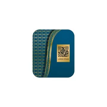 Barcode qr label and tag islamic theme isolated 스톡 일러스트