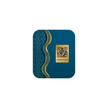 Barcode qr label and tag islamic theme concept 스톡 일러스트