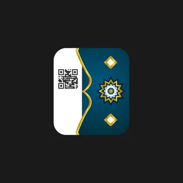 Barcode qr label and tag islamic business cloth isolated 스톡 일러스트