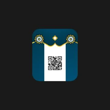 Barcode qr label and tag islamic business cloth clipart Stock Illustration