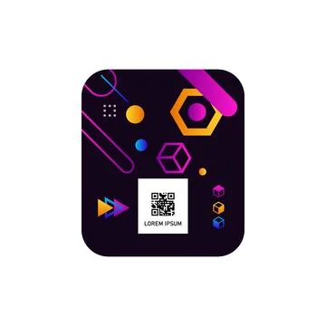 Barcode qr label with creative design Stock Illustration