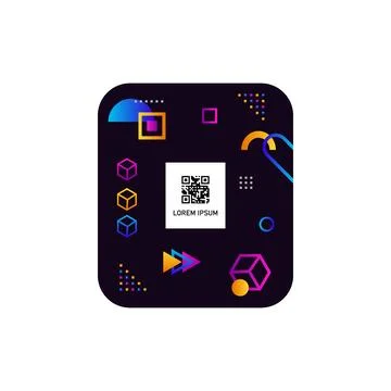 Barcode qr label with geometric design Illustrazione stock
