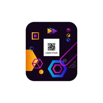Barcode qr label with minimal design Stock-Illustration