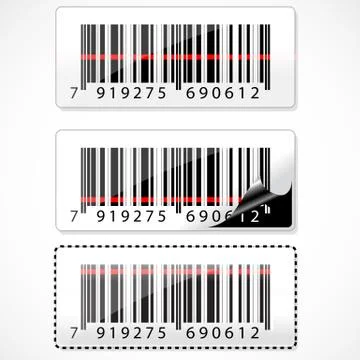 Barcode with rays Stock Illustration