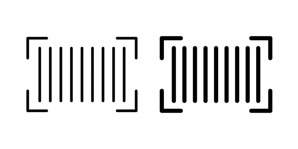 Barcode read icon. Outline, flat icons Stock-Illustration