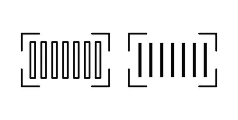 Barcode read icon symbol, outline icons Stock-Illustration