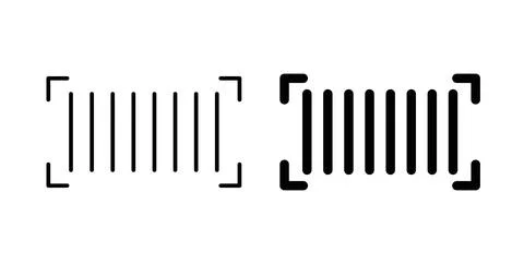 Barcode read icon symbol. Vector illustration pack in black color. Illustrazione stock