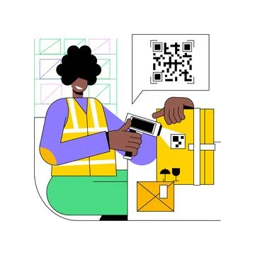 Barcode reader isolated cartoon vector illustrations. Stock Illustration