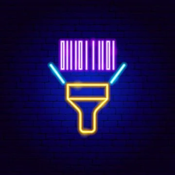 Barcode Reader Neon Sign 库存插图