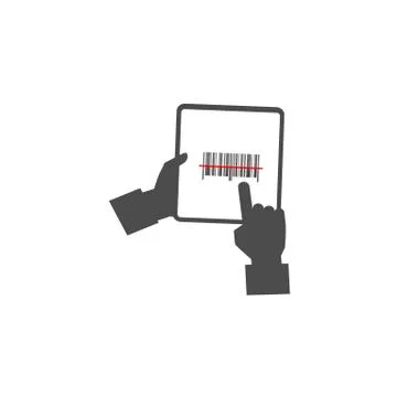 Barcode, reading information through a mobile application from a tablet Stock Illustration
