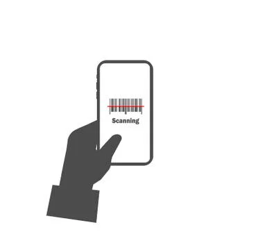 Barcode, reading information through a mobile application from a smartphone Stock Illustration