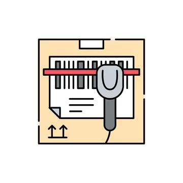 Barcode reading olor line icon. Pictogram for web page, mobile app Stock-Illustration