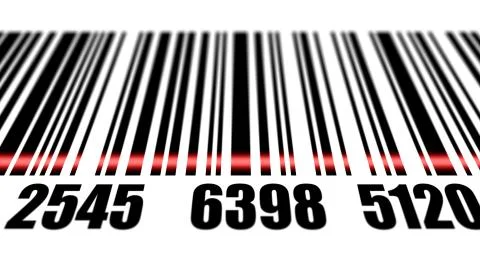 Barcode reading on white background. Stock Illustration