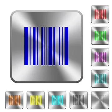 Barcode rounded square steel buttons イラスト素材