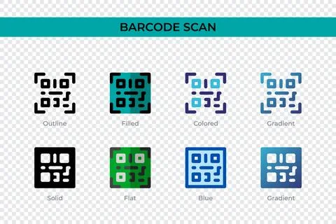 Barcode Scan icon in different style. Barcode Scan vector icons designed in.. 库存插图