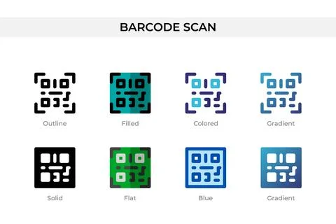 Barcode Scan icon in different style. Barcode Scan vector icons designed in.. Illustrazione stock