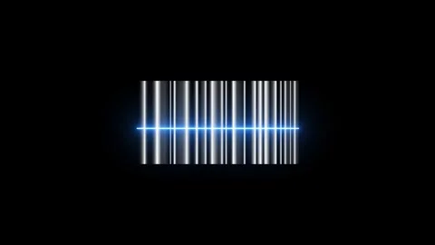 Barcode scan with a laser beam barcode scanner animation Stock Footage 321062265