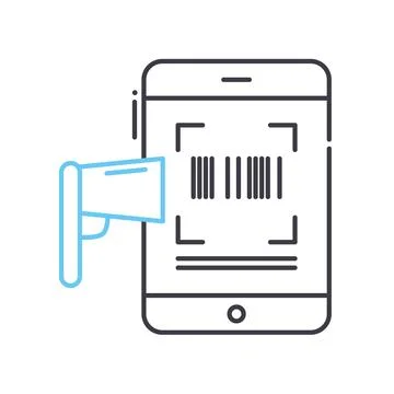 Barcode scan line icon, outline symbol, vector illustration, concept sign Illustrazione stock