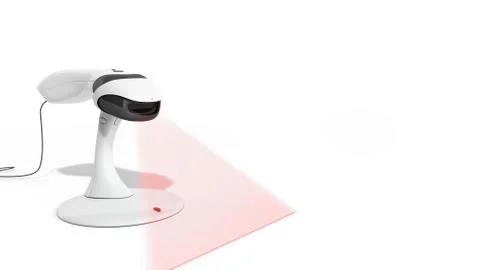 Barcode Scanner 3d render on white background Stock Illustration